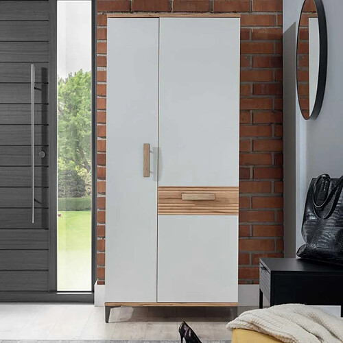 Dansmamaison Armoire 2 portes battantes Chêne Miel/Blanc - APODIS