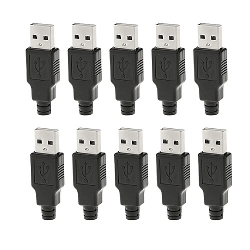 10pcs Usb Type-A 4 Broches Adaptateur de Connecteur Prise Mâle Femelle Couvercle Prise en Plastique