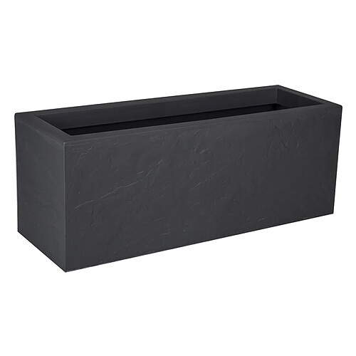 Jardinière rectangulaire Volcania Up effet pierre 57 L Anthracite - Eda