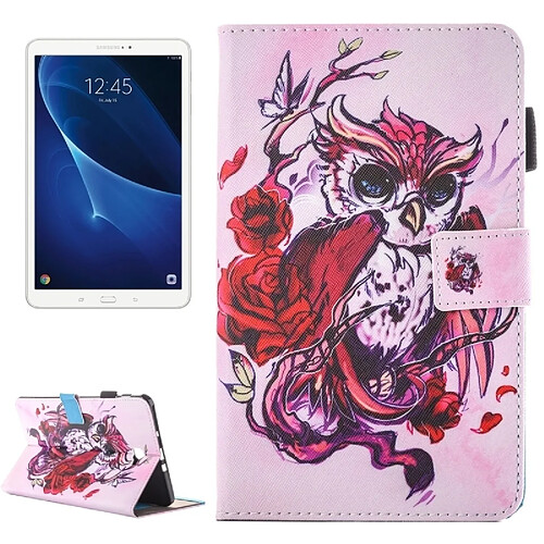 Wewoo Housse Étui pour Samsung Galaxy Tab A 10.1 2016 / T580 belle bande dessinée papillon hibou motif horizontal en cuir flip avec support et Slots de cartes Pen Slot