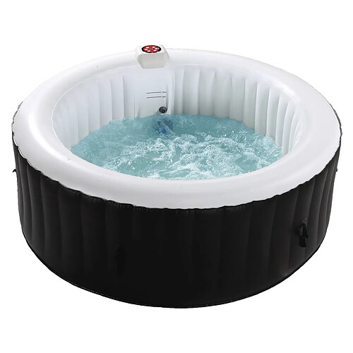 Habitat Et Jardin Spa gonflable rond en PVC S.tropez - 6 places - Noir/Blanc