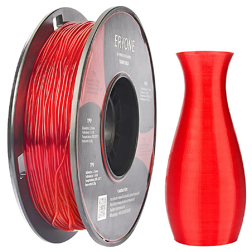 None Filament TPU ERYONE pour imprimante 3D 0,5 kg (1,1 lb) / Bobine - Rouge