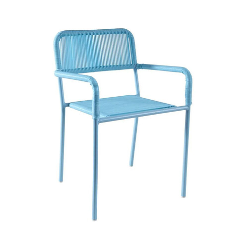 Aubry Gaspard Chaise enfant en polyrésine bleu.