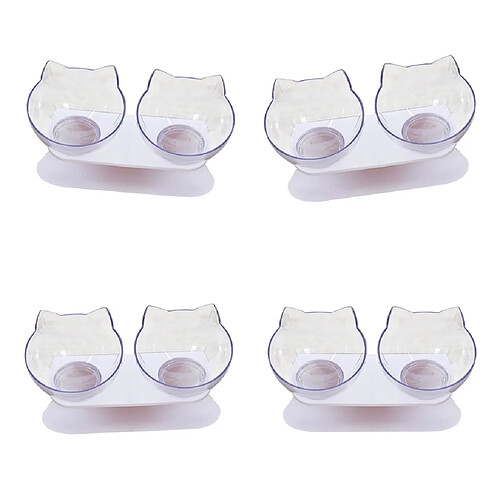 4x Cat Kitty Puppy Elevated Bowls Conteneur De Nourriture Surélevé écologique