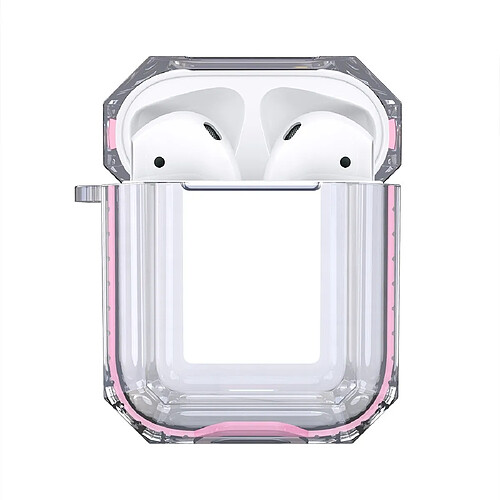 Wewoo Coque Casque de recharge en TPU pour écouteurs sans fil avec étui de protection transparent Apple AirPods 1/2 rose