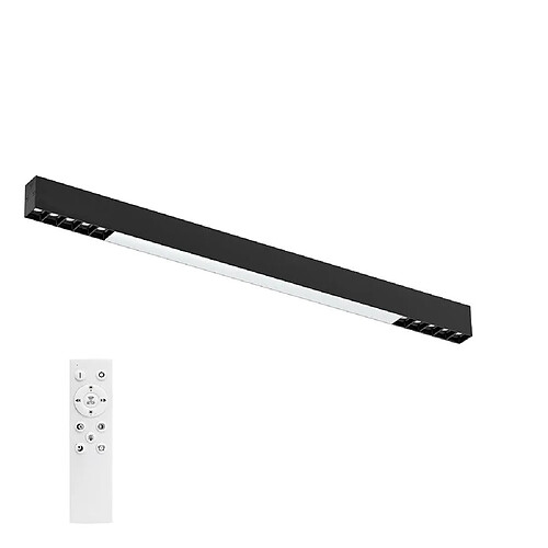 NETTLIFE Plafonnier LED Noir 25W Longue Moderne Dimmable Lampe de Salon avec Télécommande 80CM pour Bureau Chambre à Coucher