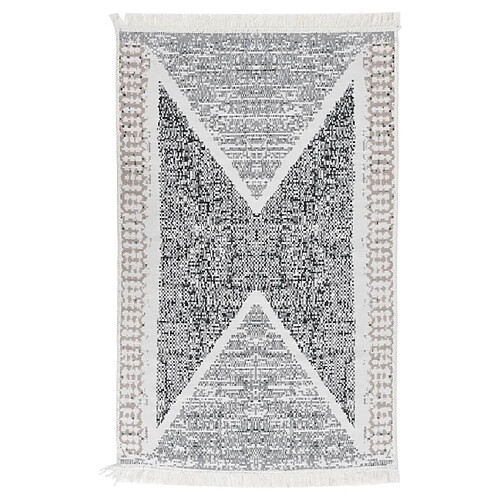 vidaXL Tapis Noir et gris 160x230 cm Coton