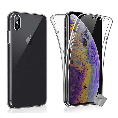 Htdmobiles Coque silicone gel fine 360 integrale pour Apple iPhone XR + verre trempe - TRANSPARENT