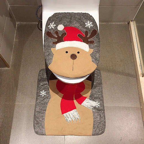 Wewoo Ensemble de toilette 2 en 1 avec décoration de Noël Elk