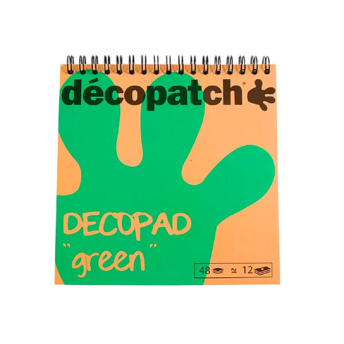 Décopatch - Bloc color Decopad 48 feuilles 15x15cm - Vert