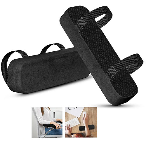 INF Coussins d'accoudoirs pour chaises Black