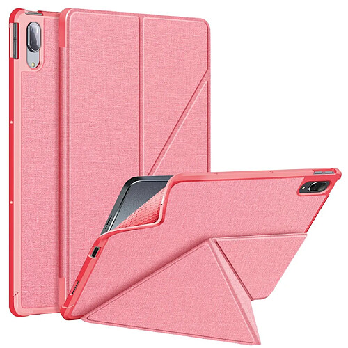 Etui en PU avec support origami rose pour votre Lenovo Tab P11 Pro 2020 11.5 pouces TB-J706F