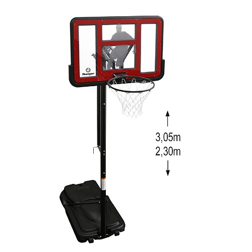 Swager Panier de Basketball sur Pied Mobile "King Deluxe" Hauteur Réglable de 2,30m à 3,05m