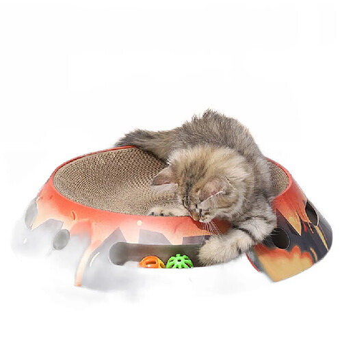 Universal Tableau de grattage de chat rond en bois grattage de chat en papier ondulé canapé-lit 3 en 1 jouet pour animaux de compagnie chat-grattage jouet pour chat |