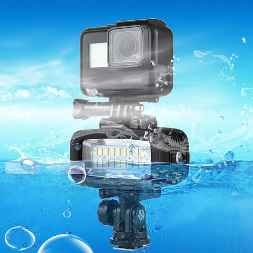 Wewoo Panneau LED Appareil Photo pour GoPro HERO5 / 4/3/2/1 20 LEDs 30m Imperméable à l'eau IPx8 Studio Lumière vidéo et avec adaptateur de base de chaussure chaude boucle à dégagement rapide longue vis 2 x plaques de filtre