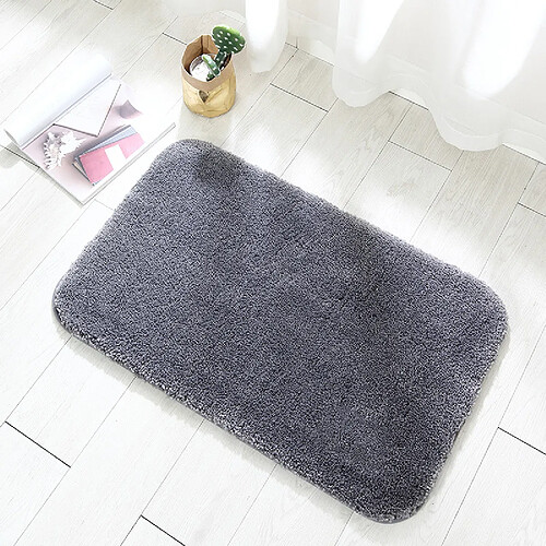 LUUCOZK Tapis de bain antidérapants, absorbants, à séchage rapide, décoration de salle de bain, épais, gris foncé-40x60cm