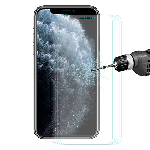 Wewoo Film de verre trempé de Edge incurvé 0.26mm 9H 2.5D pour iPhone 11 Pro Max 5 PCS