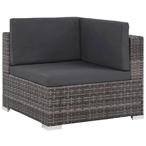 Maison Chic Salon de jardin 6 pcs + coussins - Mobilier/Meubles de jardin - Table et chaises d'extérieur Résine tressée Gris -MN38473