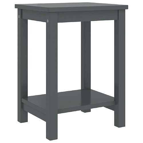 vidaXL Table de chevet Gris foncé 35x30x47 cm Bois de pin massif