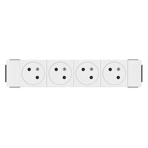 prise de courant - 4 x 2p+t - blanc - clippage direct - surface - legrand 077104l