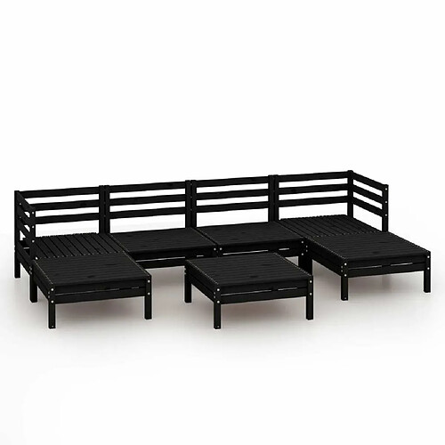 Maison Chic Salon de jardin 7 pcs - Table et chaises d'extérieur - Mobilier/Meubles de jardin Moderne Noir Bois de pin massif -MN12970