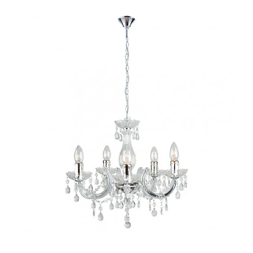 Fan Europe Chandelier sans abats jours Houston 5 ampoules Acrylique Transparent