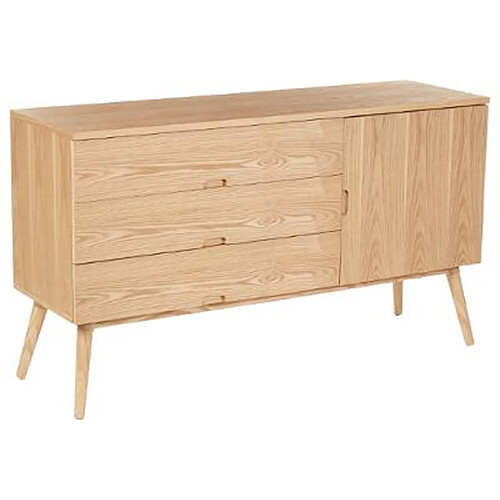 Pegane Buffet en MDF et pin, avec 3 tiroirs et 1 porte - Dim : L 150 x l 45 x H 85 cm