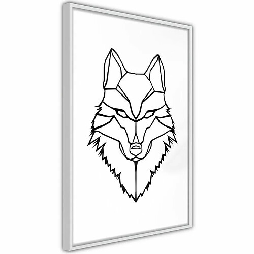 Paris Prix Affiche Murale Encadrée Wolf Look 30 x 45 cm Blanc