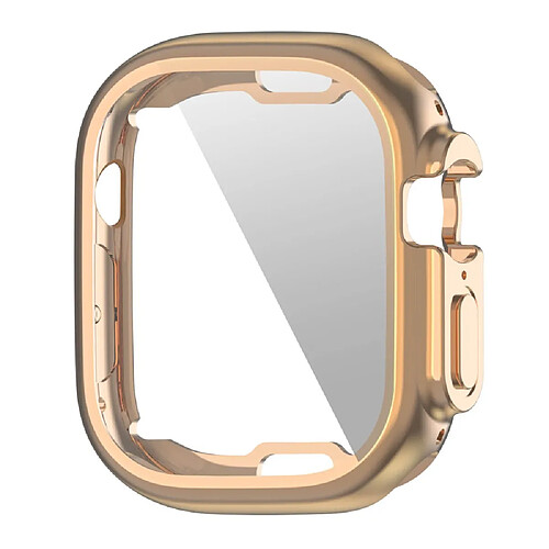 Coque en TPU cadre de couleur électroplaqué pour votre Apple Watch Ultra 49mm - or rose