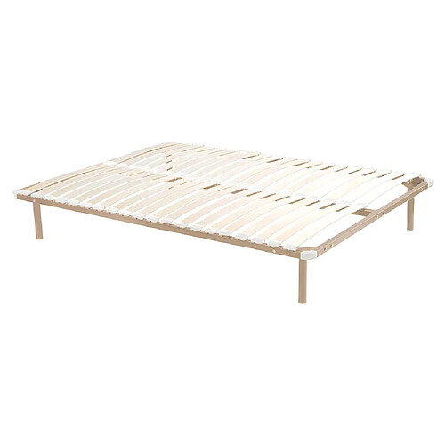 Vente-Unique Sommier cadre à lattes 140 x 190 cm - 2x19 lattes avec pied - Beige - KALISTA de YSMÉE