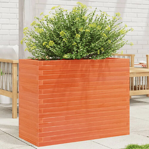 vidaXL Jardinière cire marron 90x40x68,5 cm bois de pin massif