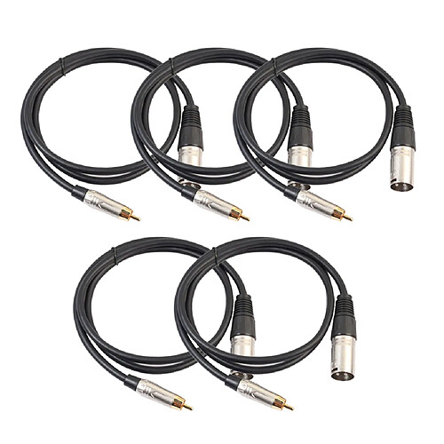 5pcs Patch Micro Câble Audio Plaqué RCA Mâle Vers XLR Mâle Microphone Cordon Serpent