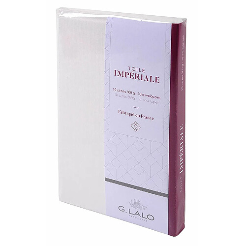 Georges Lalo 26600L Ensemble de 10 cartes 10 enveloppes doublées visite Toile Impériale Blanc 9 x 14cm