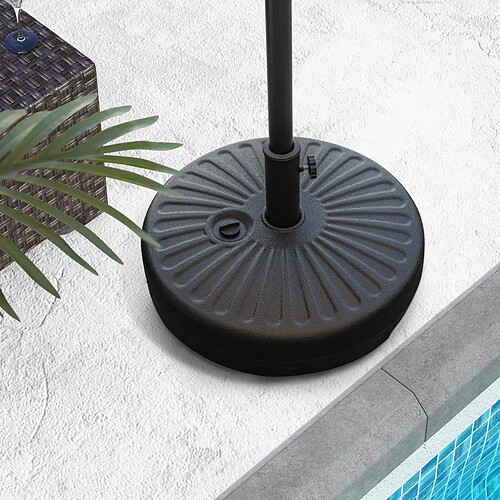 Helloshop26 Pied de parasol lourd pour parasol 38/48 mm socle parasol extérieur en HDPE rempli de 28 kg sable 18 litres eau 50 x h30 cm 20_0009074