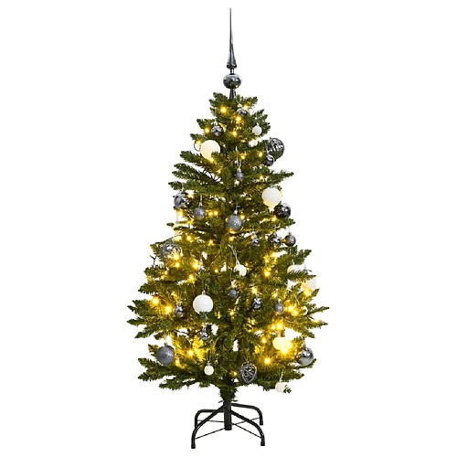 vidaXL Sapin de Noël artificiel articulé 150 LED et boules 150 cm