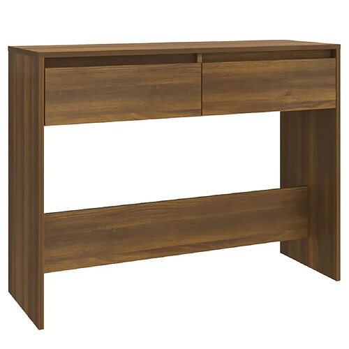 Maison Chic Table console | Meuble d'entrée | Table d'appoint Chêne marron 100x35x76,5 cm Aggloméré -GKD20574