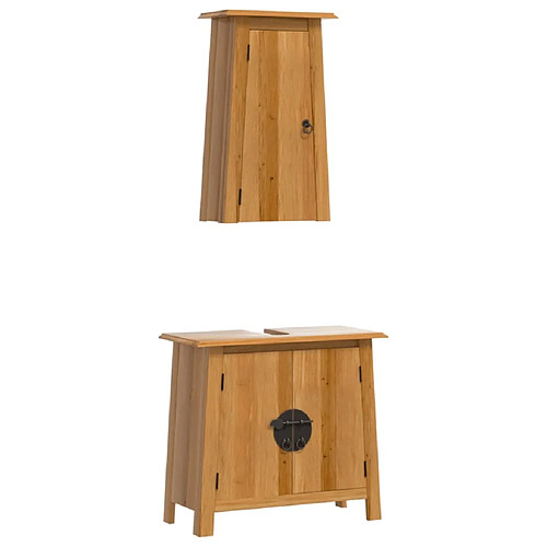 Maison Chic Armoire de Bain | Ensemble de 2 meubles salle de bain bois de pin massif -GKD74923