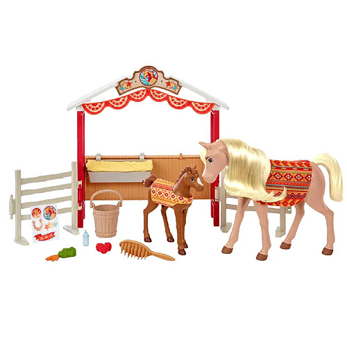 Mattel Spirit l'Indomptable Coffret Écurie 2 Figurines Cheval et Accessoires Multicolore