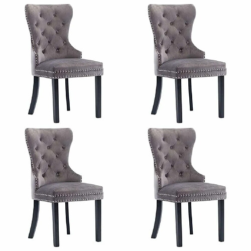 Maison Chic Lot de 4 Chaises à manger,Chaise pour cuisine gris velours -MN61101