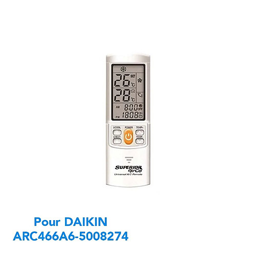 Superior Télécommande de remplacement climatisation pour DAIKIN ARC466A6-5008274