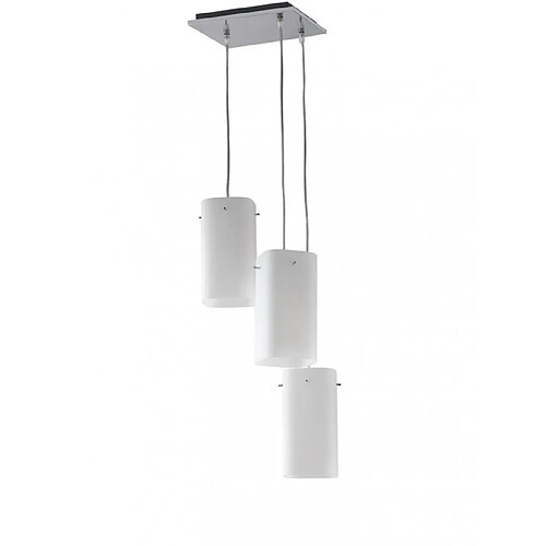 Fan Europe Suspension Square 3 ampoules Métal blanc