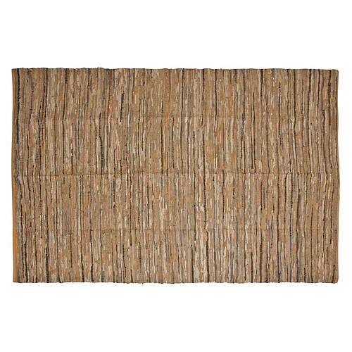 Aubry Gaspard Tapis en coton recyclé et cuir 300 x 200 cm.