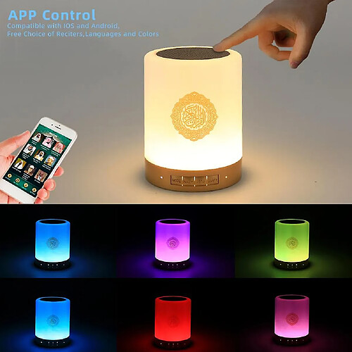 Universal Nouveau joueur musulman du Coran musulman Bluetooth compatible application application Contrôle du Quran Lampable avec lumière LED colorée