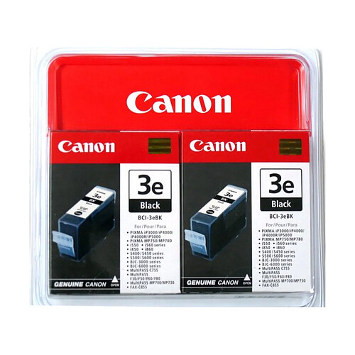 Canon BCI-3EBK, 2-pack cartouche d'encre Original Noir Multipack 2 pièce(s)