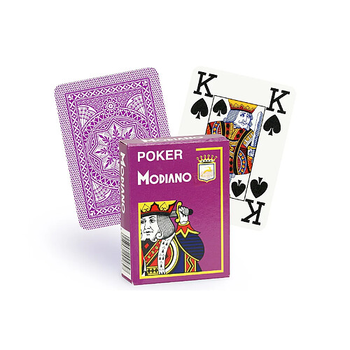 Cartes Modiano 100% plastique 4 index (mauve)