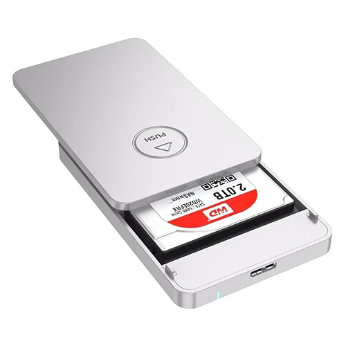 Wewoo Boîtier disque dur argent pour 9,5 mm 2,5 pouces SATA HDD / SSD 2569S3 USB3.0 Mirco-B externe de de stockage