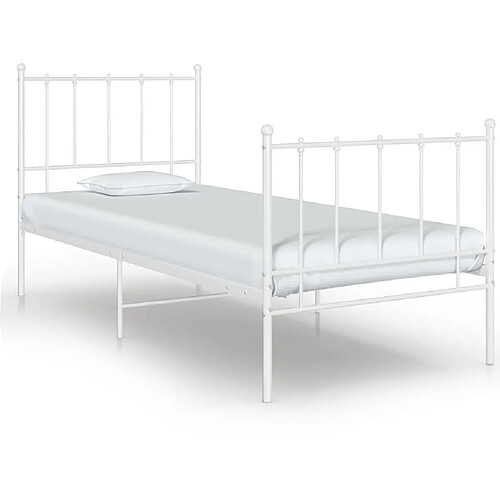 vidaXL Cadre de lit sans matelas blanc métal 90x200 cm