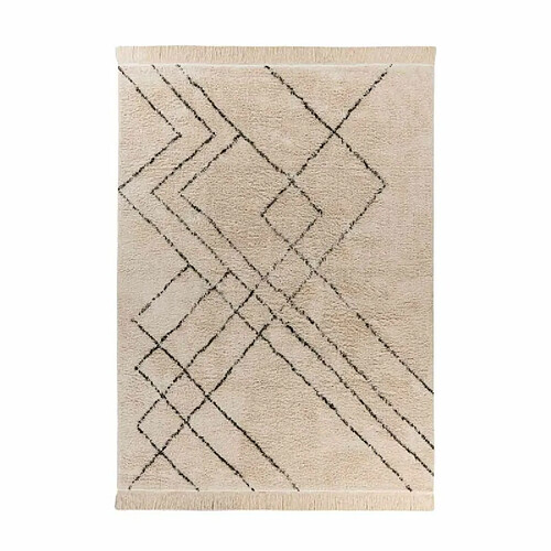 Paris Prix Tapis Tufté à la Main Ethnique Mylen VI Beige & Noir 160 x 230 cm