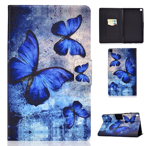 Etui en PU impression de modèle avec support papillon bleu pour votre Samsung Galaxy Tab A 8.0 (2019) SM-T290 SM-T295