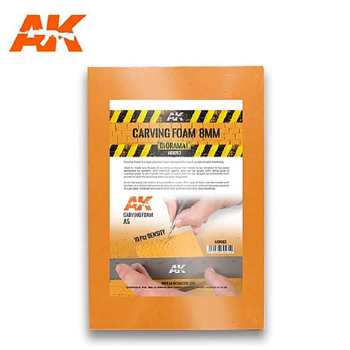 Ak Interactive Carving Foam 8mm A5 Size - Décor Modélisme